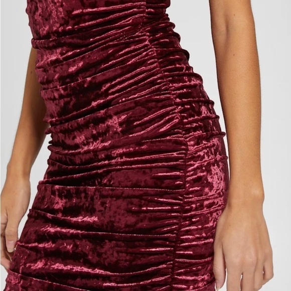 NWT GUESS Charlie Velvet Dress/ Color Garnet Wine - Picture 4 of 4